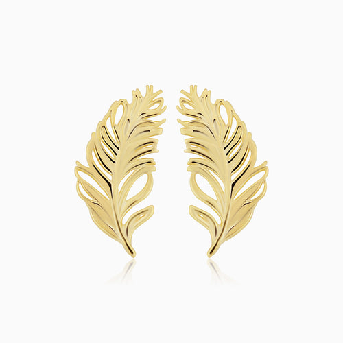 Fine as A Feather Studs-10k Solid Gold
