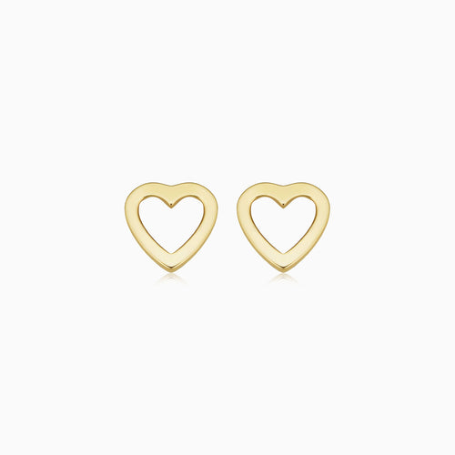 Open Your Heart Studs-14k Solid Gold