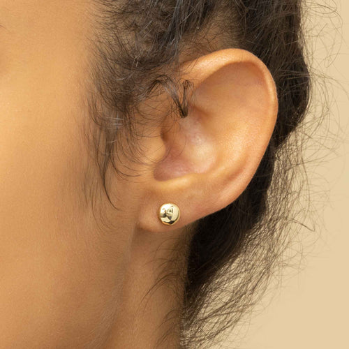 Buttoned Up Studs-14k Solid Gold