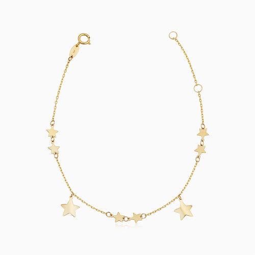 Starry Night Charm Bracelet-14k Solid Gold