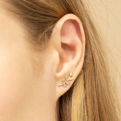 Peace and Love Studs-14k Solid Gold