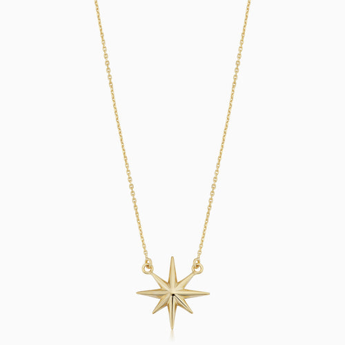 North Star Necklace-10k Solid Gold