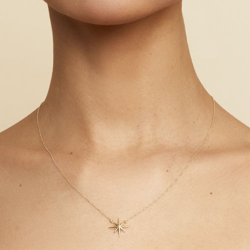 North Star Necklace-10k Solid Gold